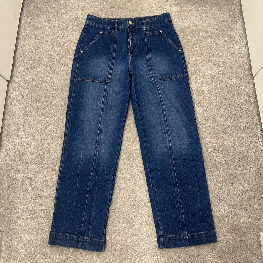 LOFT The Straight Leg Jeans in Denim Blue Size 28/6